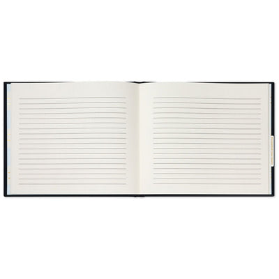 Gold on Navy Linen Customizable Guest Book