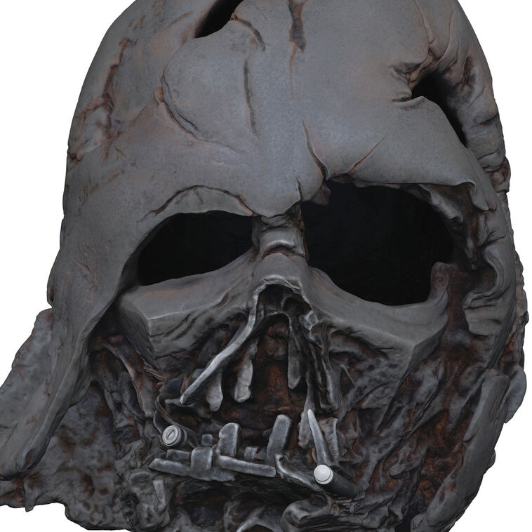 Hallmark Keepsake Darth Vader pyre helmet ornament, melted black mask from Star Wars: The Force Awakens, 10th Anniversary edition.