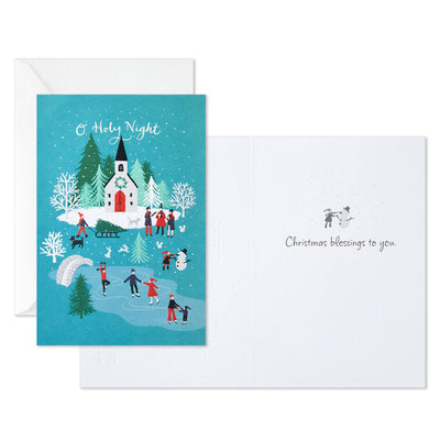 Church and Town Packaged Christmas Cards, Set of 5