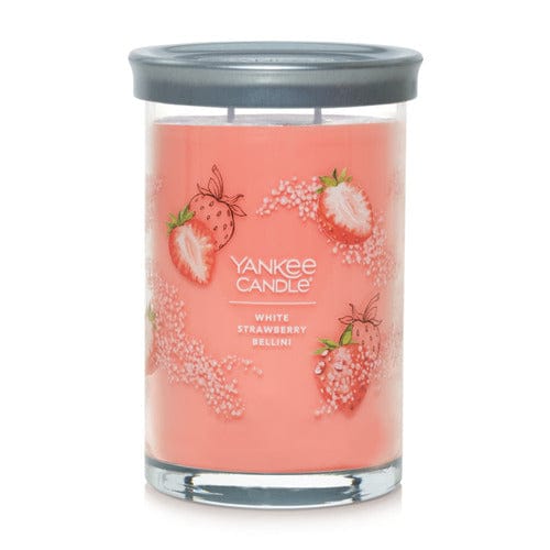 White Strawberry Bellini Signature Large Tumbler  Candle