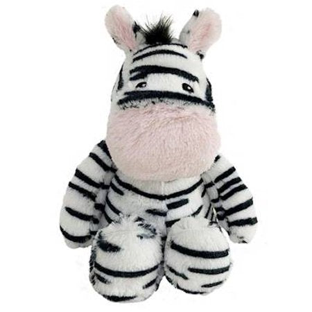 13-inch Warmies zebra plush in black and white, microwavable and scented with French lavender for calming warmth and comfort.