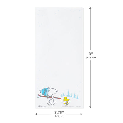 Peanuts Snoopy and Woodstock With Skis Memo Pad