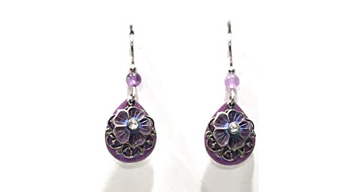 Flower/Filigree Tear Drop Earrings