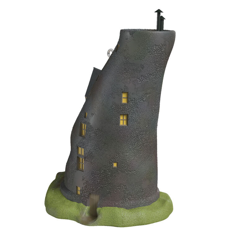 Lovegood House ornament, Harry Potter, tall brown magical home, windows, greenery, Hallmark Keepsake, Christmas tree decoration.