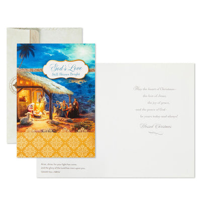 Thomas Kinkade Manger Scene Religious Boxed Christmas Cards, Pack of 12