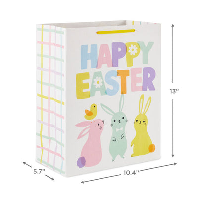 13" Happy Easter With Pastel Bunnies Large Gift Bag by Hallmark