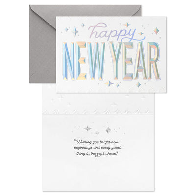 Silver Diamonds Boxed New Year Cards, Pack of 16