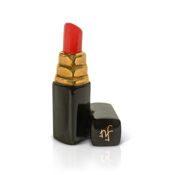 Nora Fleming lipstick mini in vibrant red; elegant party accent for bridal showers and Valentine’s Day; hand wash only.

