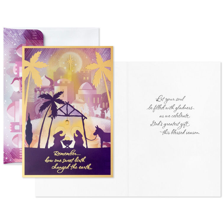 Nativity Scene in Bethlehem Boxed Christmas Cards, Pack of 16