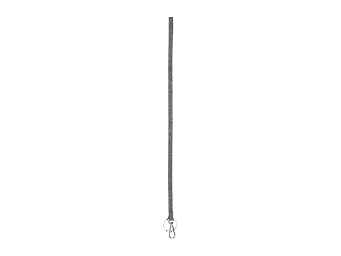 Gray Heather recycled PET lanyard with key ring and ID clip, 18.5 inches long, lightweight and water-repellent