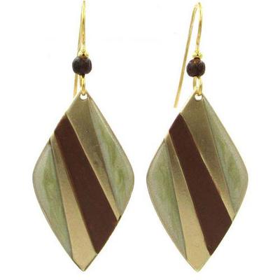 Soft diamond-shaped abstract drop earrings with silver-tone finish.
