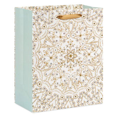 9.6" Snowflake Mandala Medium Holiday Gift Bag