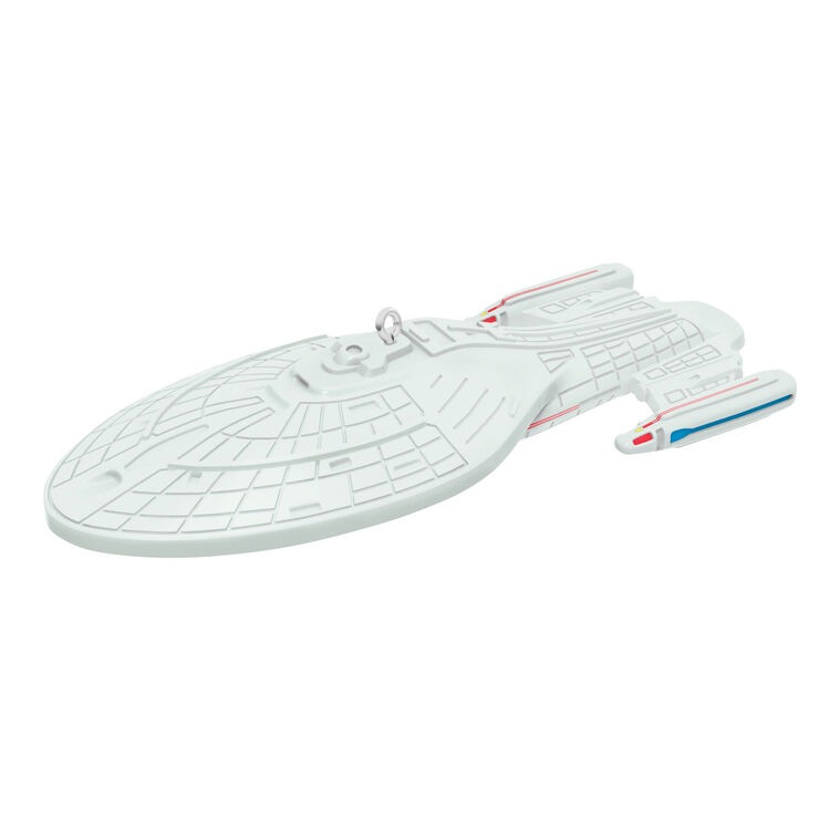 Mini U.S.S. Voyager starship ornament, Intrepid-class ship from Star Trek Voyager, Hallmark Keepsake sci-fi Christmas collectible
