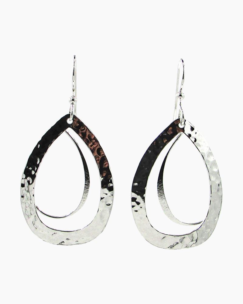 Duo Teardrop Earrings in Silver