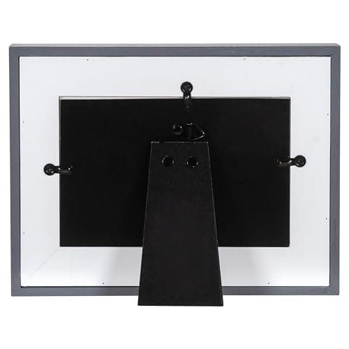 Malden 4x6 frame with rustic gray wood and white mat, featuring “Trouble Never Looked This Cute” printed on a plaque.

