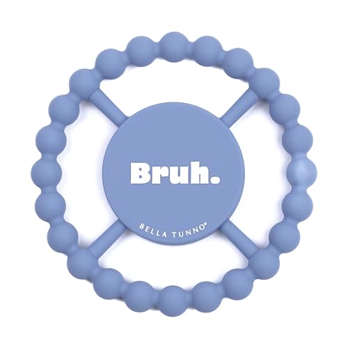 Silicone teething toy in the shape of a circle with &