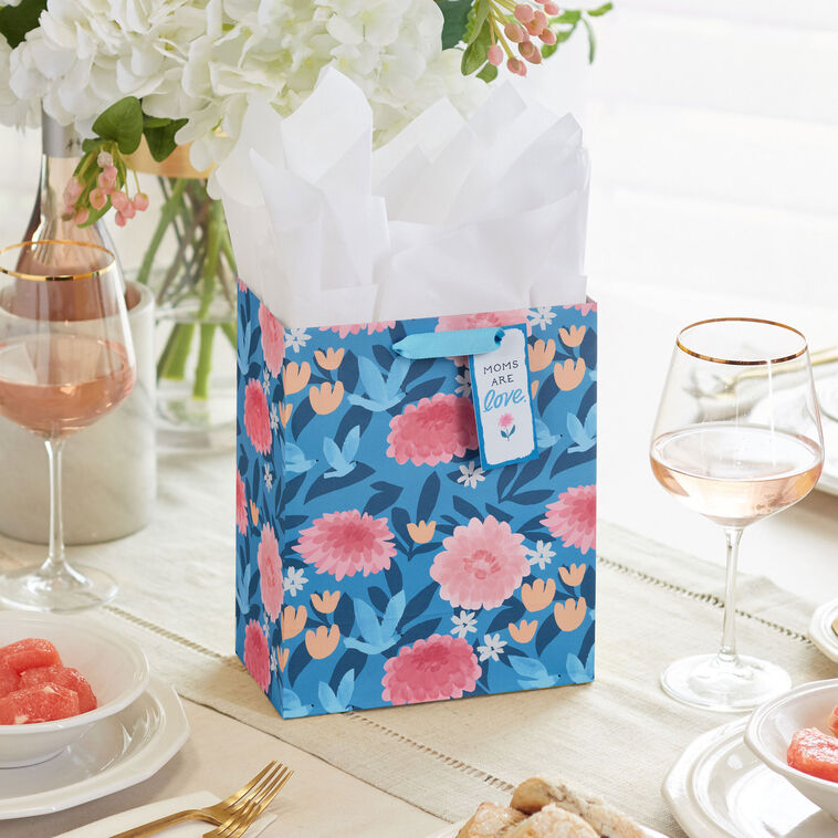 9.6" Flower Meadow on Blue Medium Mother&
