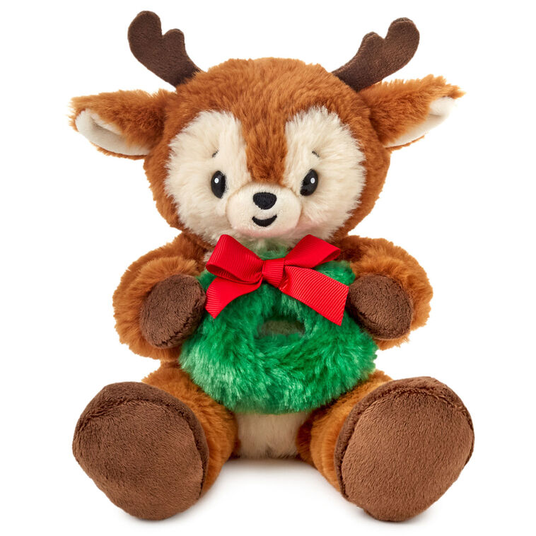 Reindeer With Wreath Plush, 6"