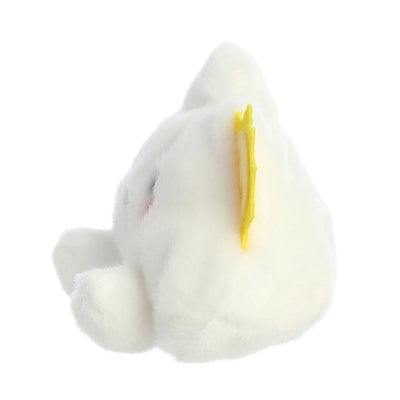 White cloud plush toy with a yellow sun sewn on