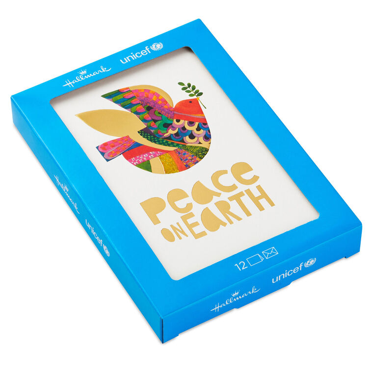 UNICEF Patchwork Dove Boxed Christmas Cards, Pack of 12