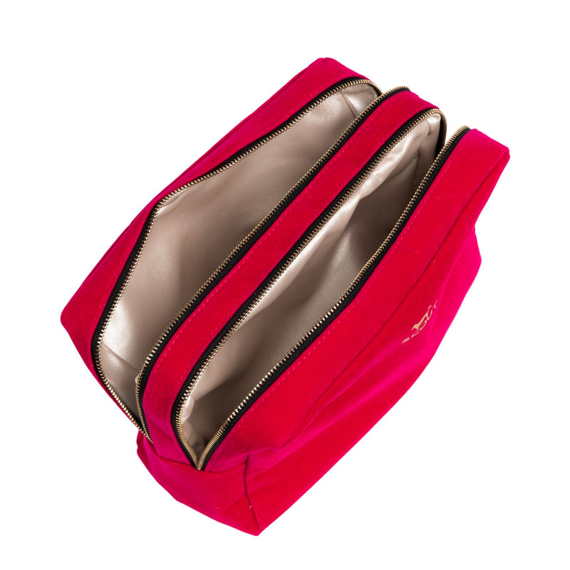 2-Way Toiletry Bag - Pink Velvet