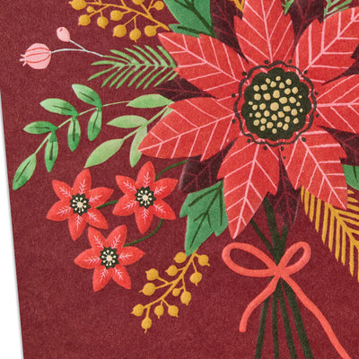 Grateful for You Holiday Florals Packaged Christmas Cards, Set of 5