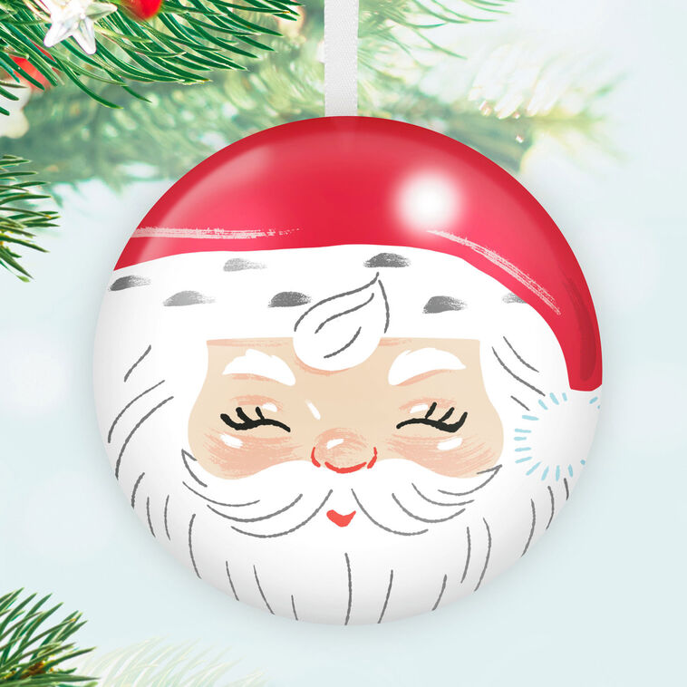 Set of 11 tin ball ornaments and gold jingle bell with North Pole Christmas characters, plus spiral-bound countdown book, Hallmark Keepsake