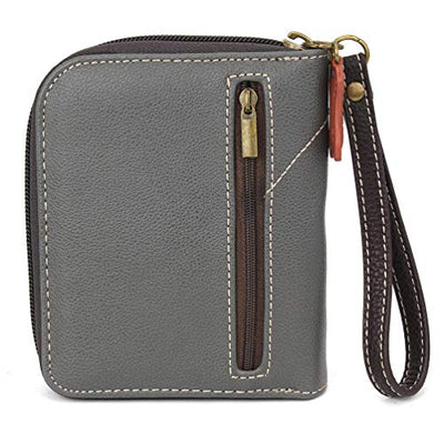 Zip-Around Wallet- Paw Print Gray