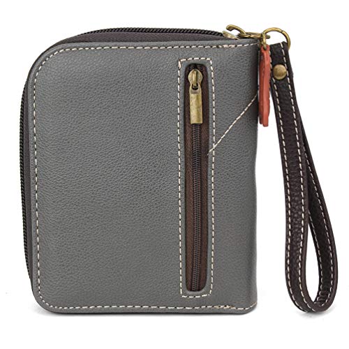 Zip-Around Wallet- Paw Print Gray