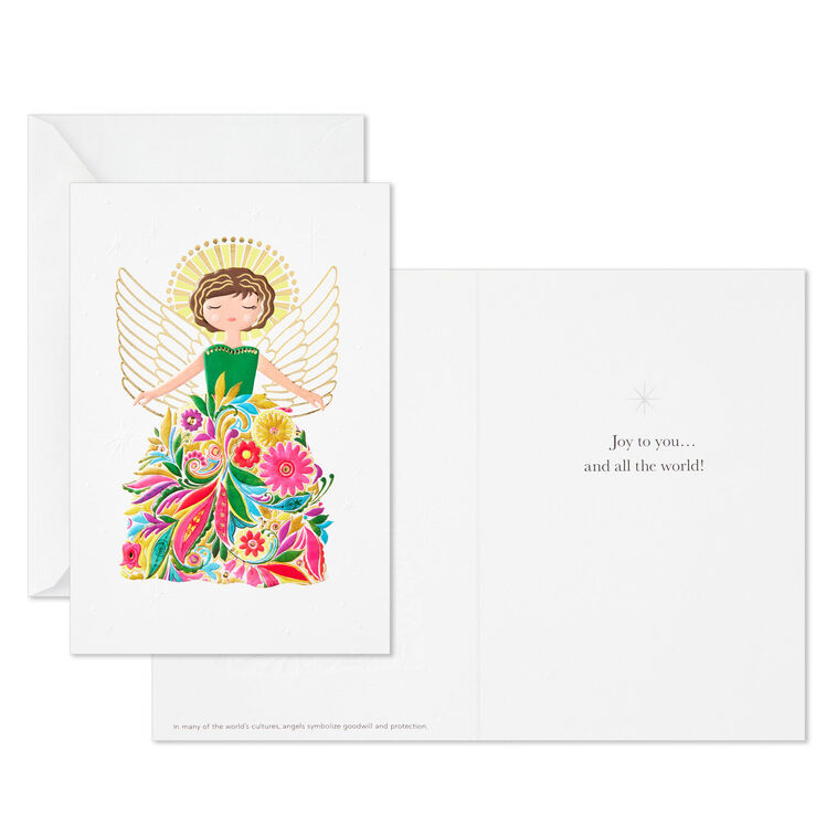 UNICEF Floral Angel Boxed Christmas Cards, Pack of 12