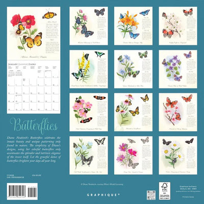 Butterflies 12 x 12 Wall Calendar