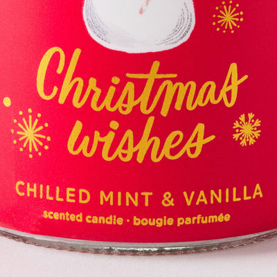 Christmas Wishes Chilled Mint and Vanilla Scented Jar Candle, 7 oz