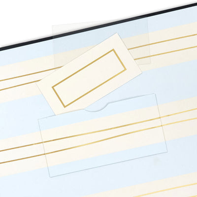 Gold on Navy Linen Customizable Guest Book
