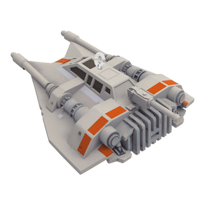 Mini Rebel Snowspeeder ornament, gray and orange T-47 vehicle from Star Wars Empire Strikes Back, Hallmark Keepsake collectible
