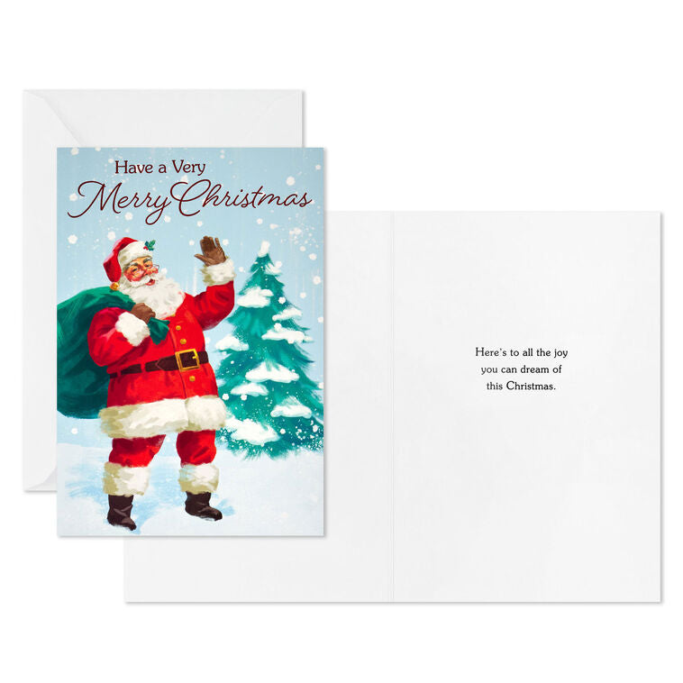 Jolly Santa Claus Boxed Christmas Cards, Pack of 40