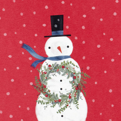 Snowman With Wreath Boxed Christmas Cards, Pack of 16
