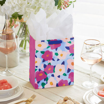 9.6" Bold Floral Print Medium Gift Bag