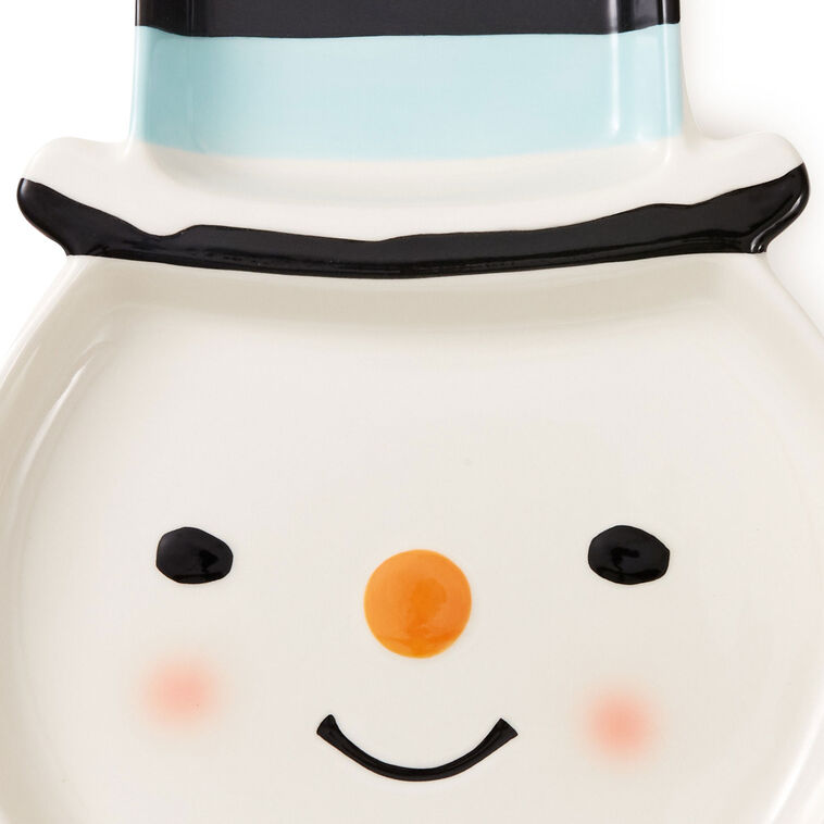 Snowman in Top Hat Divided Serving Platter, 14" L