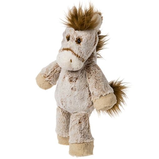 A soft and cuddly Marshmallow Zoo Happy Horse plush toy, with a friendly face, floppy ears, and soft fabric.  
