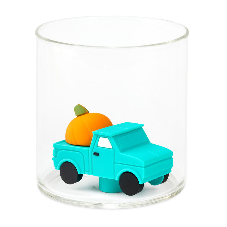 Charmers blue truck with pumpkin silicone charm, 1.5" h