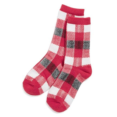 Vera Bradley Cozy Socks in Fireplace Plaid, ultra-soft crew socks perfect for lounging, gift-giving, or cold weather comfort