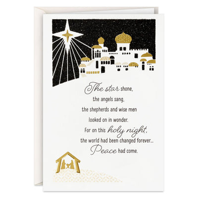 Peace and Joy Bethlehem Scene Boxed Christmas Cards, Pack of 16