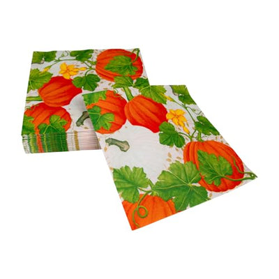 Pumpkin Chintz White Luncheon Napkins - 20 per Package