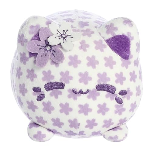 A Meowchi plush cat toy with a flower crown.