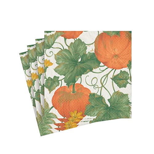 Heirloom Pumpkins Ivory/Orange - Napkin Cocktail