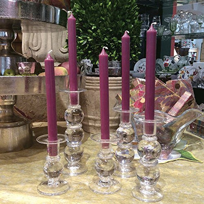 Caspari 10-inch white taper candles, set of two; dripless, smokeless, unscented with lead-free cotton wicks for a clean and elegant burn.