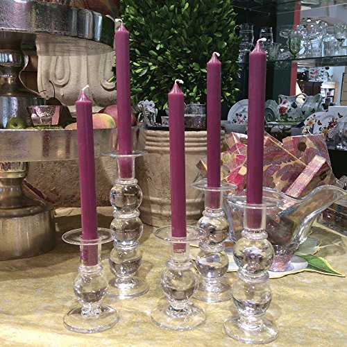 Caspari 10-inch white taper candles, set of two; dripless, smokeless, unscented with lead-free cotton wicks for a clean and elegant burn.