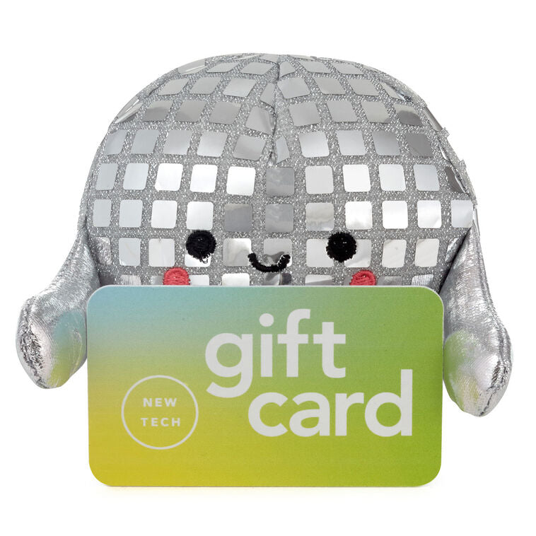 Plush disco ball with sequins, wired arms to hold gift cards, and a big smile—perfect for birthdays, graduations, and holidays.

