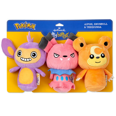 Pokémon Snubbull, Teddiursa and Aipom Plush, Set of 3