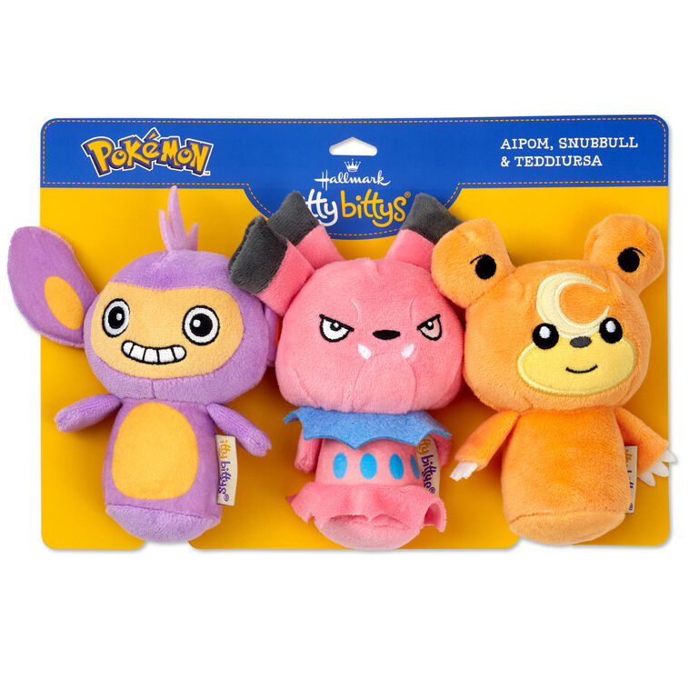 Pokémon Snubbull, Teddiursa and Aipom Plush, Set of 3